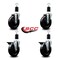 Service Caster 5'' Soft Rubber Wheel Swivel 1-1/2'' Expanding Stem Caster Set 2 Brakes, 4PK SCC-EX20S514-SRS-2-PLB-2-112 - alternate 2